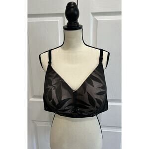 Cacique Black Bra Lightly Lined No Wire Bra Size 44 C 44C